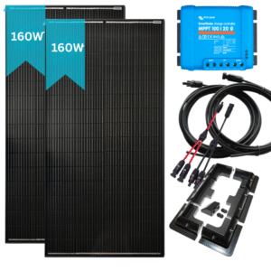 320W Xplorer Monocrystalline Solar Panel Kit With Victron 20A MPPT Controller- All Black