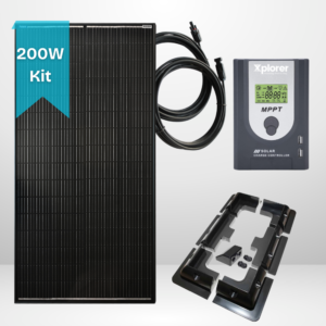 200W Xplorer Monocrystalline Solar Panel Kit With 20A MPPT Controller- All Black