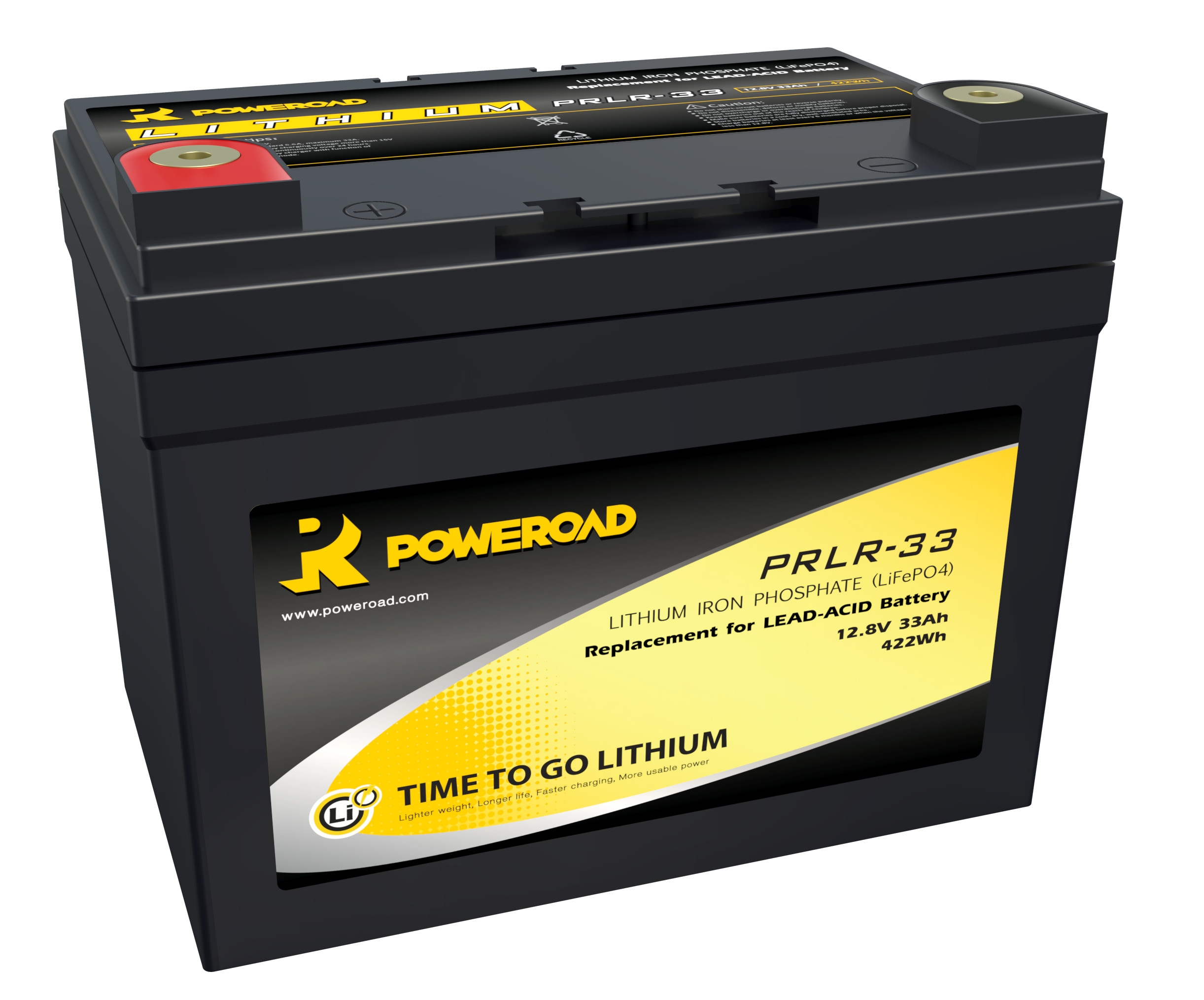 12V POWEROAD 33AH LITHIUM GOLF TROLLEY BATTERY Alpha Batteries