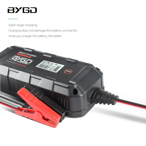 6V 15A 8 stage Connect & Forget Automatic Smart Battery Charger with UK Plug - Image 2