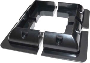 Black Set of Four Plastic Corner Solar Panel Fixing Brackets