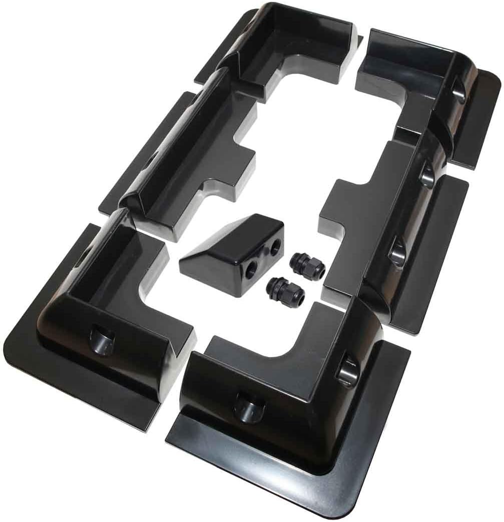 Black Solar Panel Plastic Fixing Kit - Corners & Sides & Entry Gland