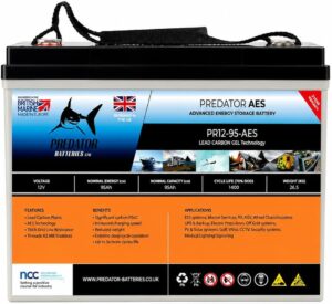12V 95AH AES Ultra Deep Cycle Gel Carbon Leisure Battery