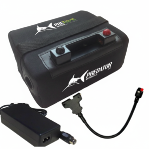 Predator 18 Hole Lithium Golf Trolley Battery, Charger,lead & Bag
