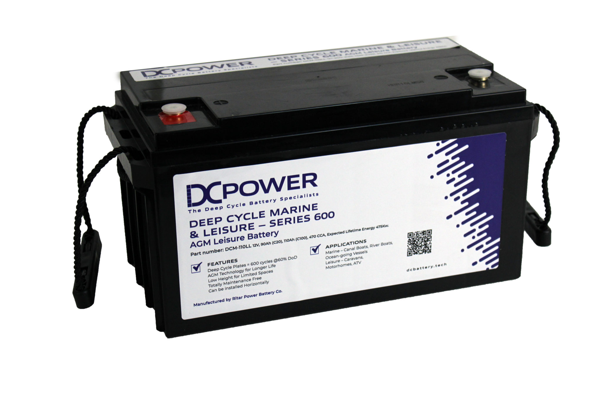 12v 30Ah Deep Cycle Lithium Marine Battery "Badger - View #4