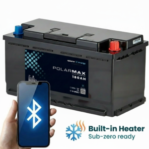 12v Xplorer Lithium 180AH Polarmax Underseat Low Temperature Leisure Battery with Bluetooth Low Height-XPL12-180DIN