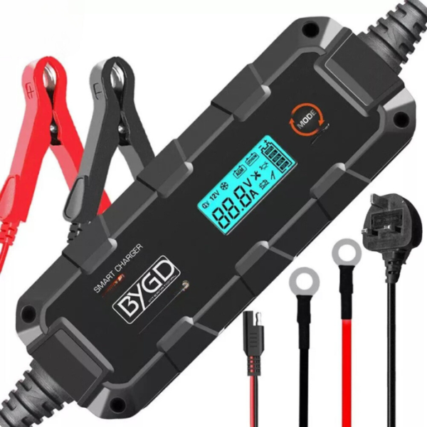 6V 15A 8 stage Connect & Forget Automatic Smart Battery Charger with UK Plug