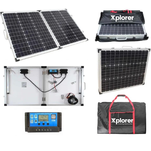 100W Portable Folding Xplorer Solar Panel kit with Charge Controller