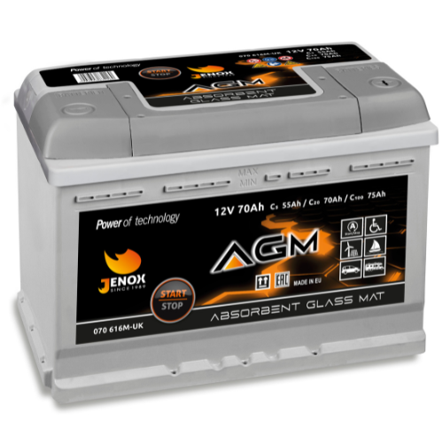 096 Jenox AGM Stop Start Car Battery - Alpha Batteries