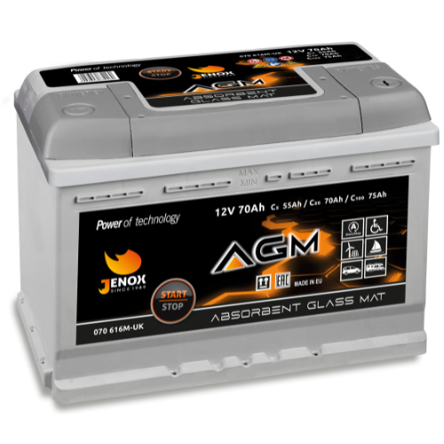 12V 70Ah 760A Yuasa YBX9096 AGM Autobatterie