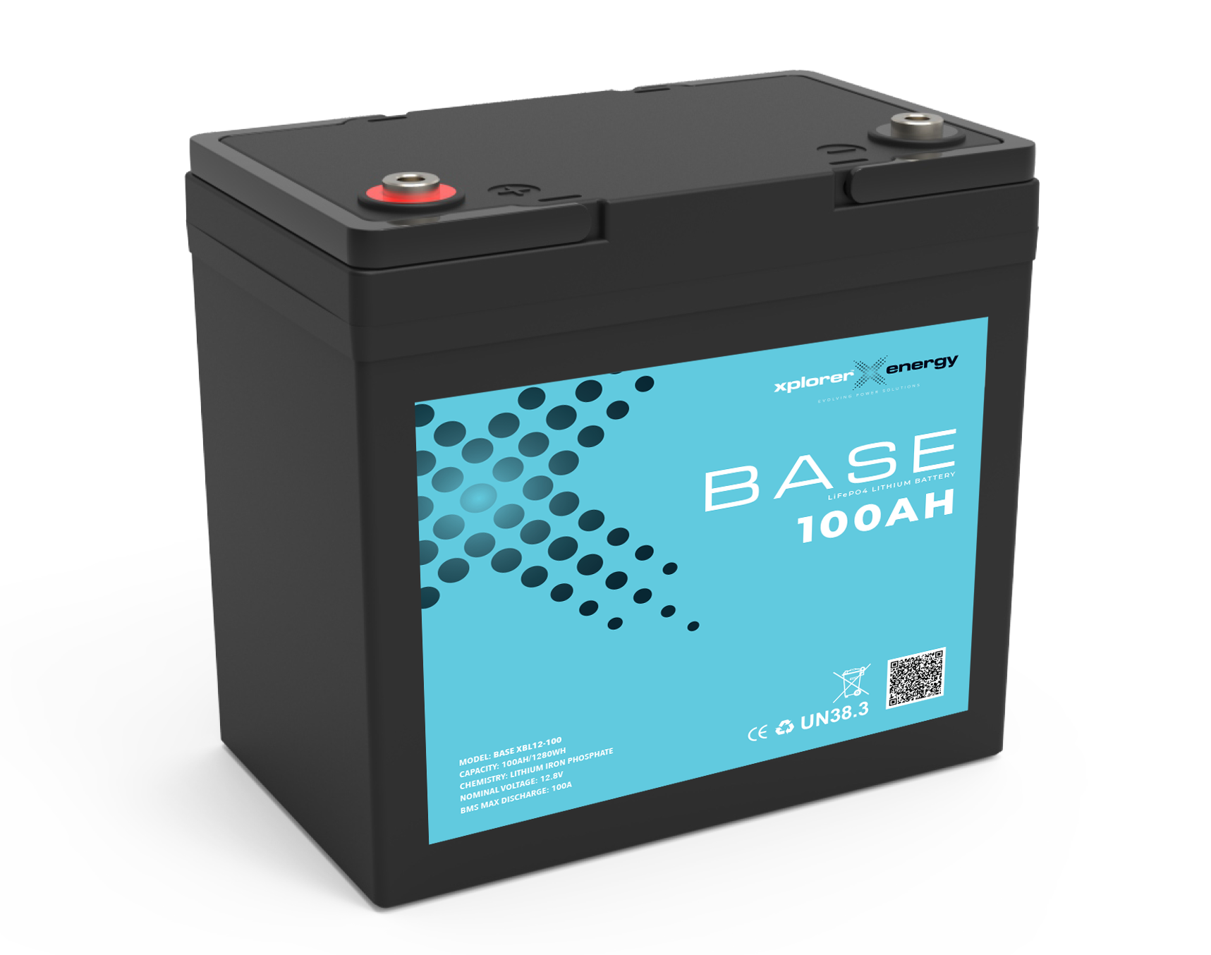 12v Xplorer Base 100ah Compact Mini Lithium Leisure Battery