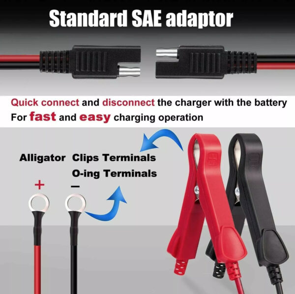 6V 15A 8 stage Connect & Forget Automatic Smart Battery Charger with UK Plug - Image 3