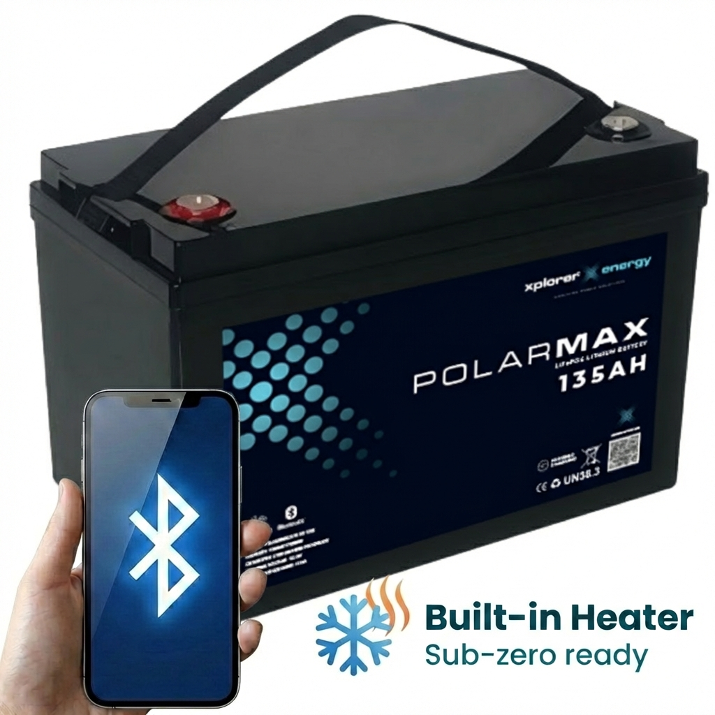 12v Lithium 135AH Xplorer Polarmax Low Temperature Leisure Battery with Bluetooth -XPL12-135