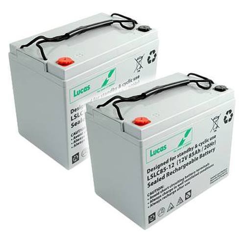 Pair of 12V LUCAS 85AH Mobility Scooter Batteries (LSLC12-85)-0